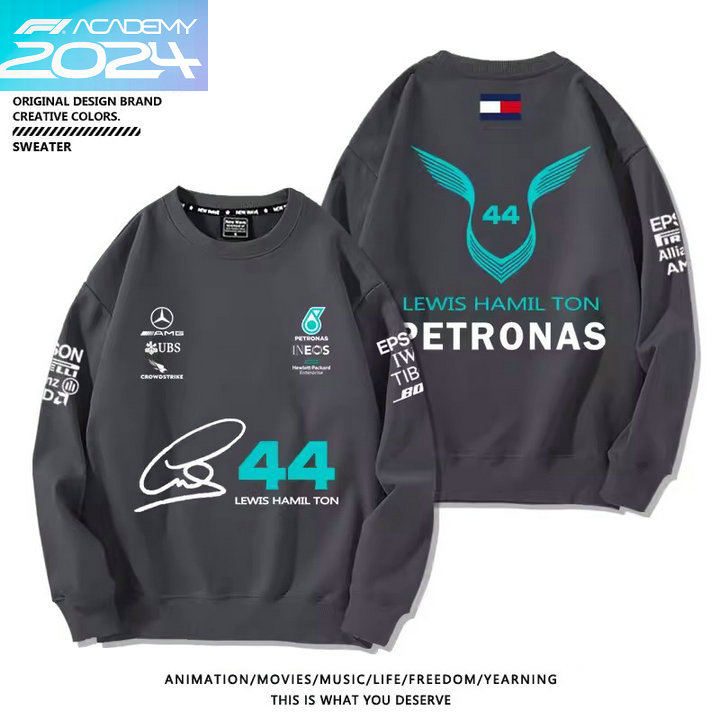 Sweat shirt Mercedes AMG Petronas F1 No.44 Lewis Hamilton homme sans capuche